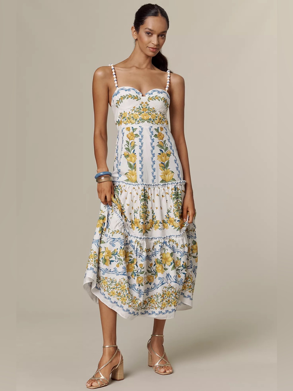 New Anthropologie Farm Rio Sicily Printed Midi Dress Size L